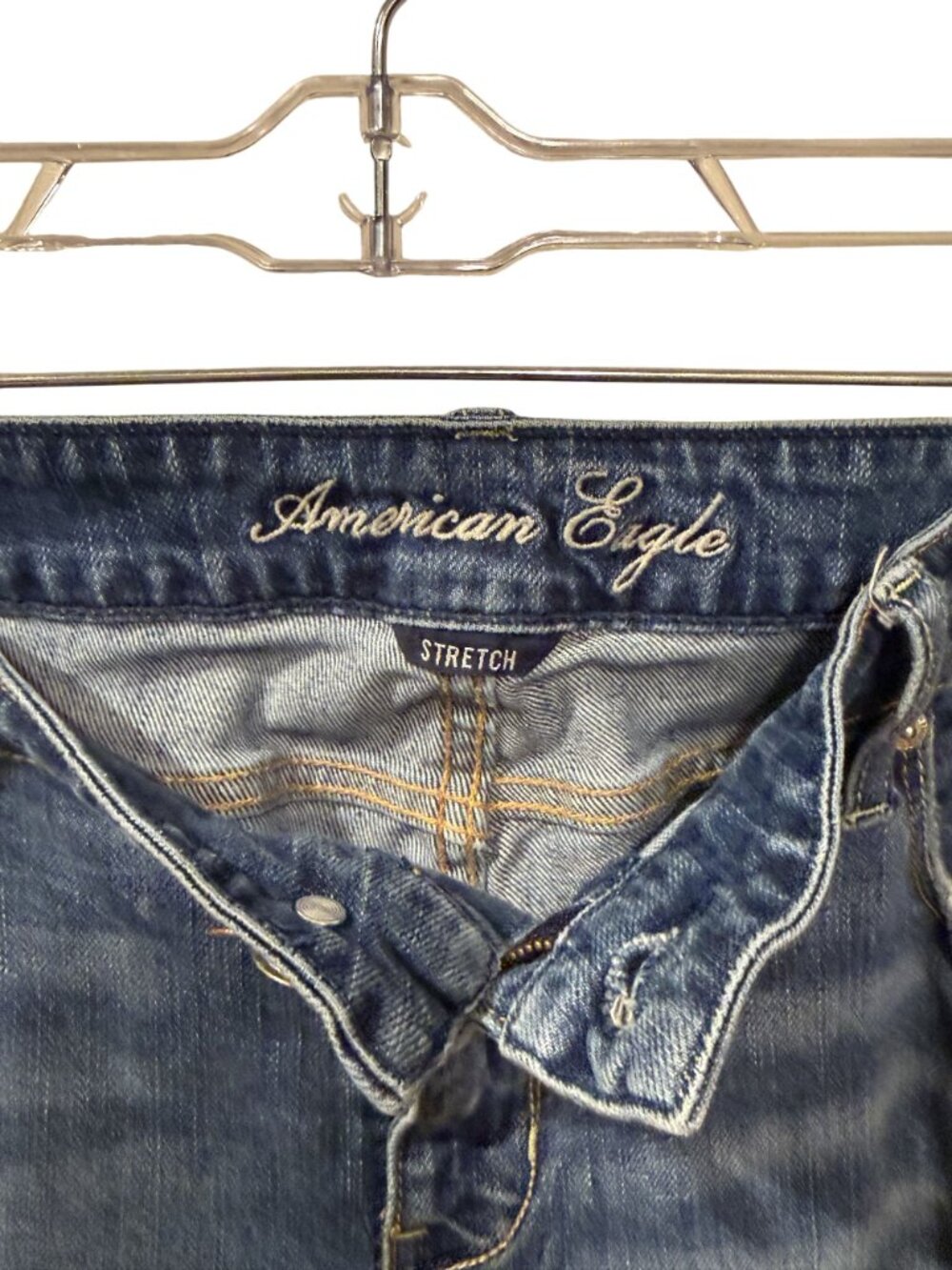 American Eagle Womens Skinny Stretch Denim Jeans Size 14 Medium Wash - Picture 3 of 5